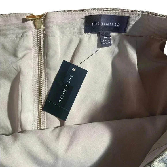 THE LIMITED Gold Paisley Brocade Pencil Skirt Size 14 Shimmery Bodycon Cocktail - Picture 7 of 12